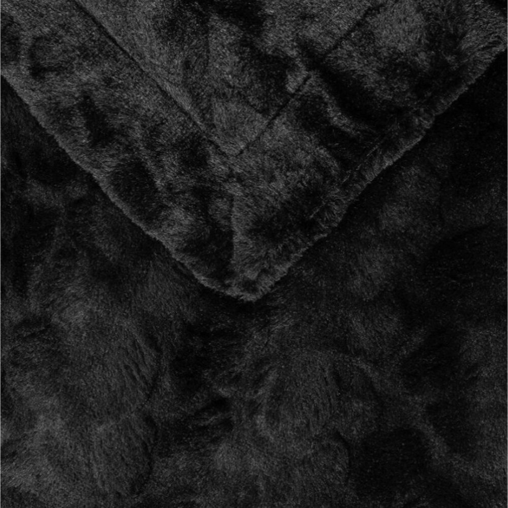 TOONOW Faux Fur Luxury Throw Blanket,Double Side Soft Fluffy Fuzzy Blanket Black - Picture 3 of 5